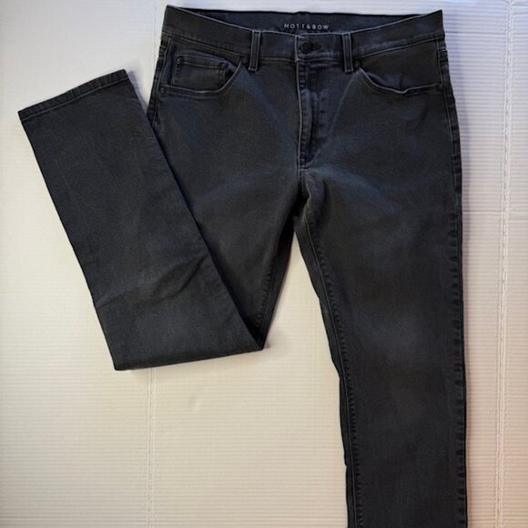 Mott & Bow Slim Fit Stone Jeans Men 33x32 Dark Grey Stretch Zip Fly - Picture 6 of 13